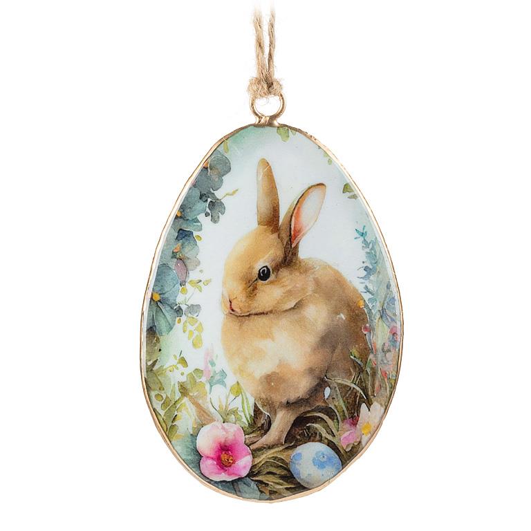 Vintage Bunny Egg Ornament