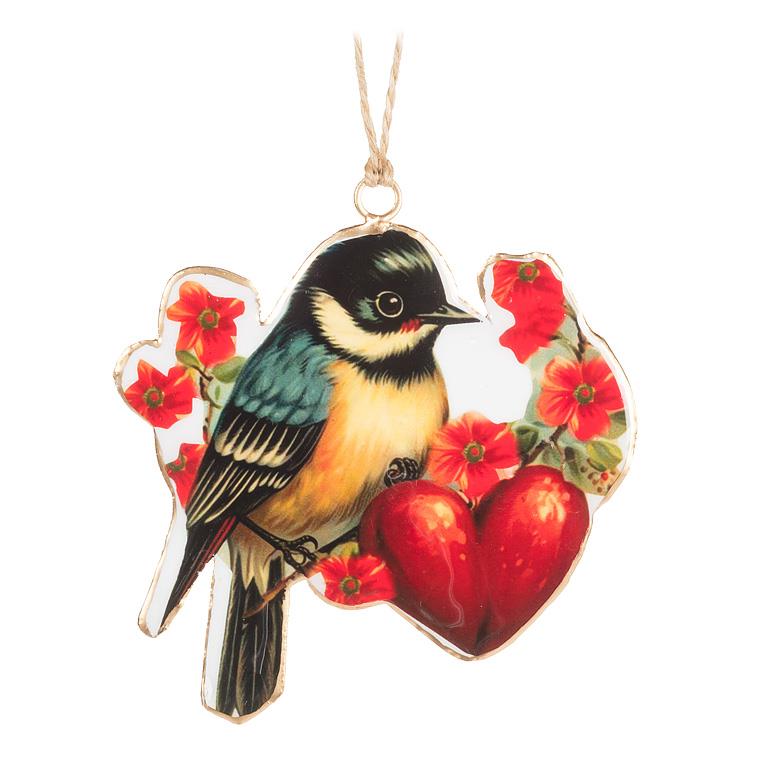 Bird with Hearts Ornament