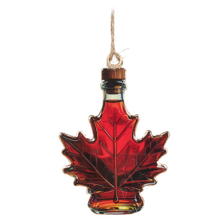 Double Sided Ornament-Maple Leaf Syrup Bottle