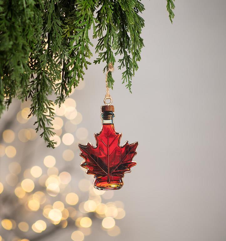 Double Sided Ornament-Maple Leaf Syrup Bottle
