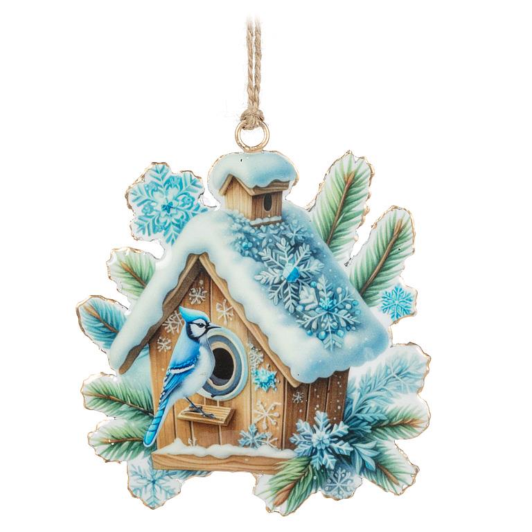 Double-Sided Ornament-Blue Jay Birdhouse
