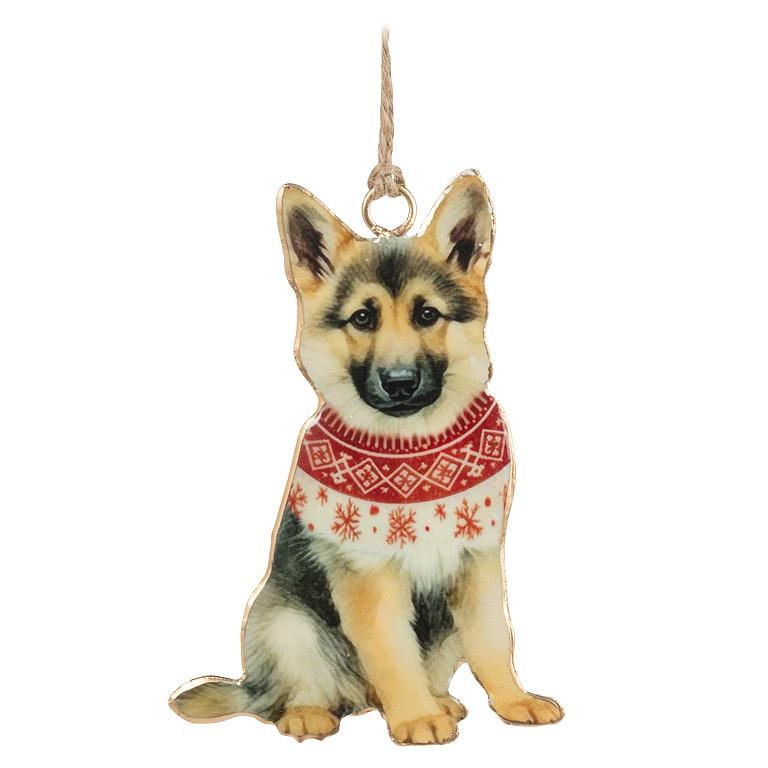 Double Sided Ornament-Shepherd in Sweater