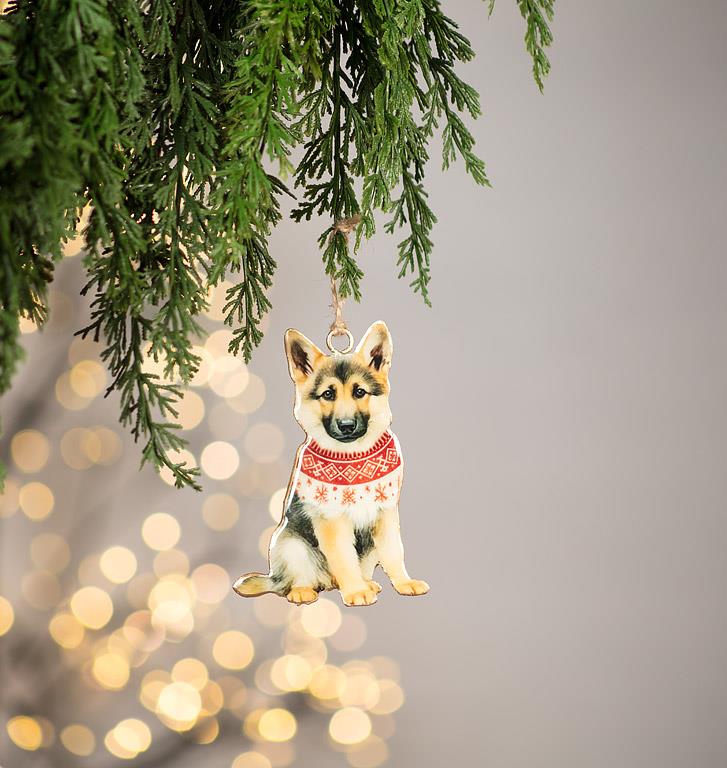 Double Sided Ornament-Shepherd in Sweater