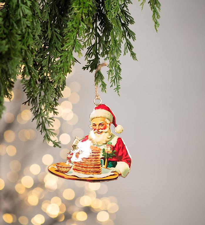 Santa with Pancakes Ornament