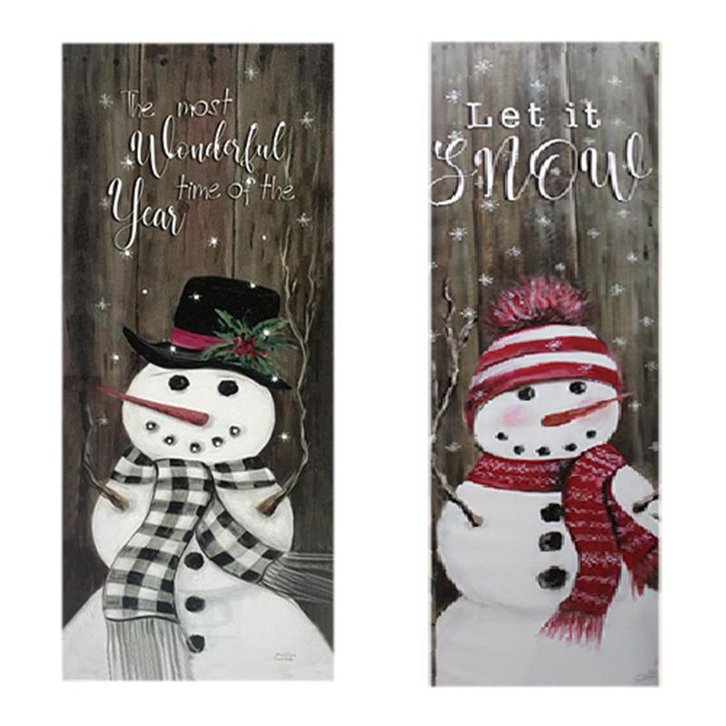 Extra Large Snowman Lighted Wall Art