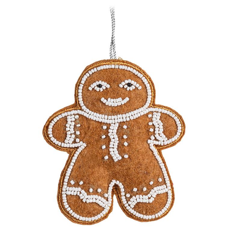 Gingerbread Man Bead Ornament