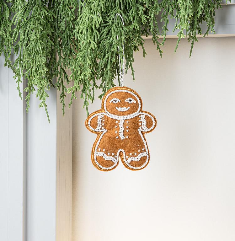 Gingerbread Man Bead Ornament