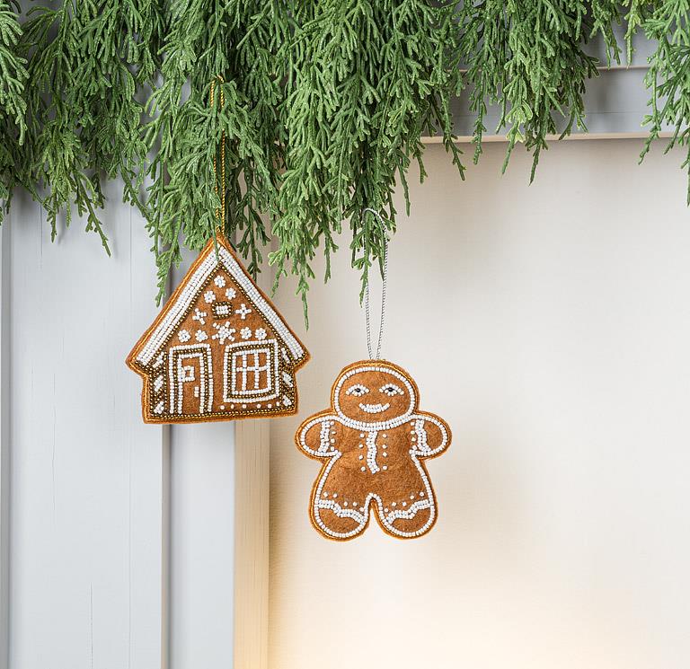 Gingerbread Man Bead Ornament