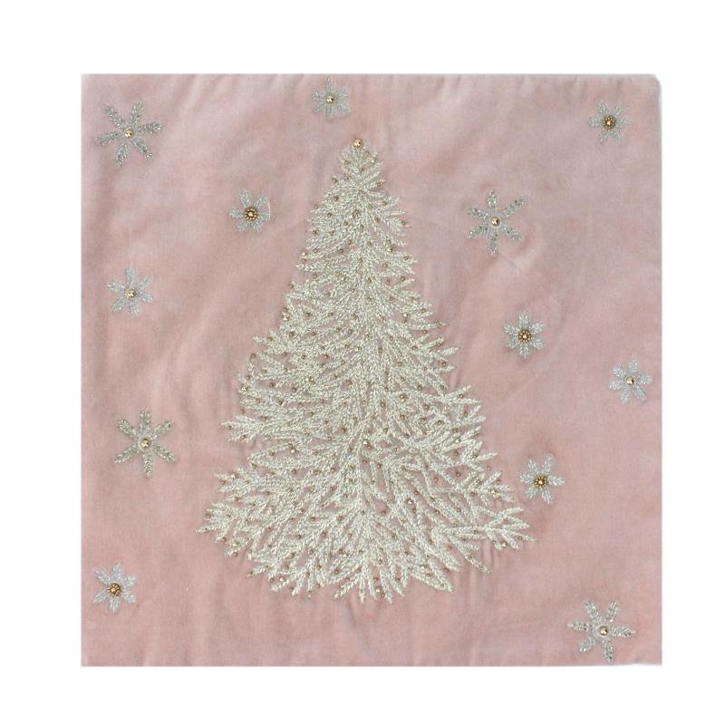 Pink Christmas Tree Cushion