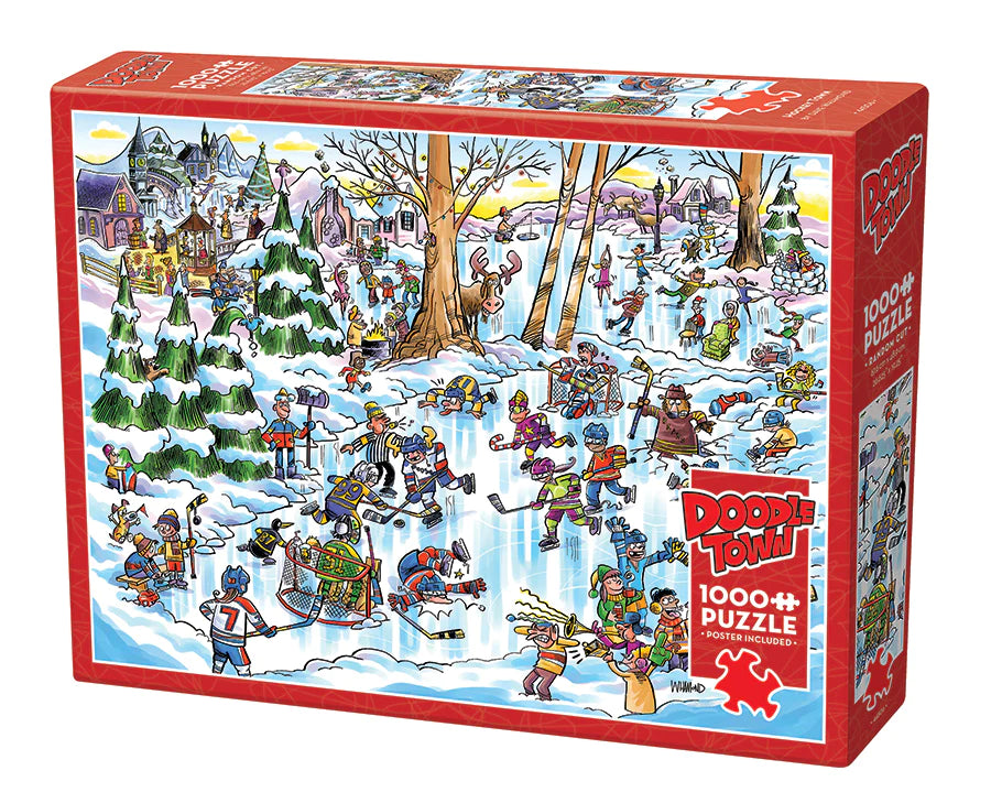 Cobble Hill Puzzle: DoodleTown - Hockey Town