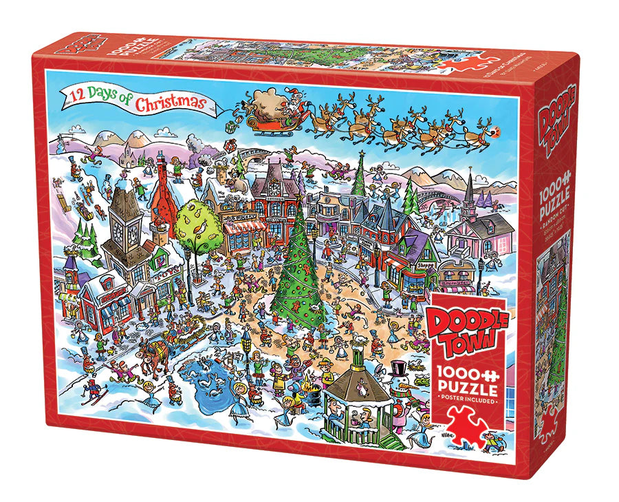 Cobble Hill Puzzles: DoodleTown: 12 Days of Christmas