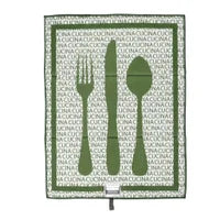 Cucina Reversible Printed Drying Mat Green
