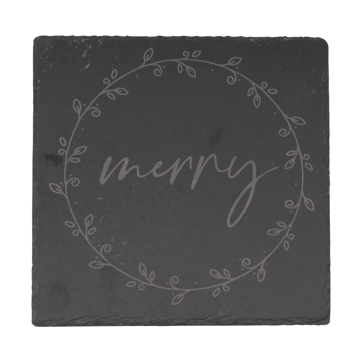 Merry Etched Slate Serving Board