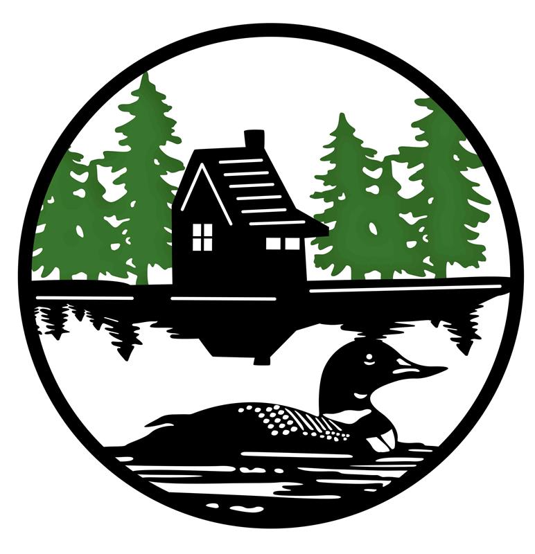 Loon and Cabin Circle Wall Art