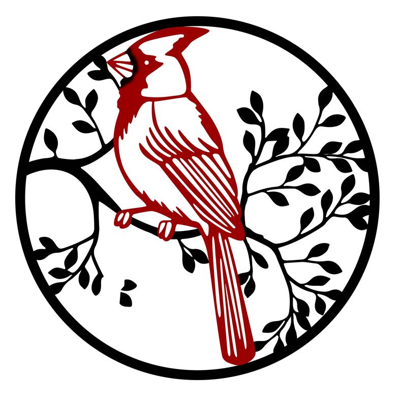 Cardinal on Branch Wall Art