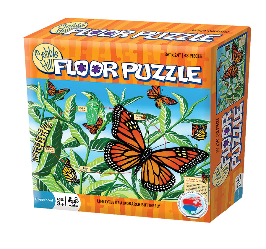 Cobble Hill Puzzle: Life Cycle of a Monarch Butterfly Floor Puzzle