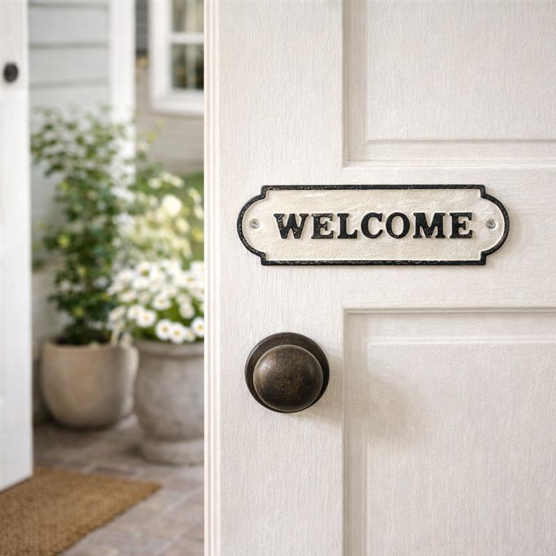 Cast Iron Welcome Sign