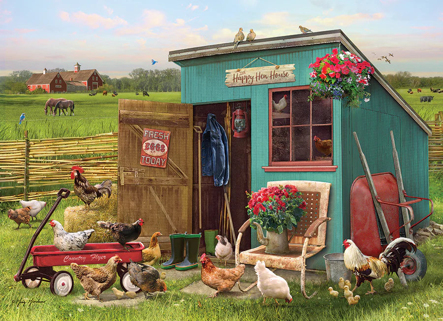 Cobble Hill Puzzle: Happy Hens Tray Puzzle