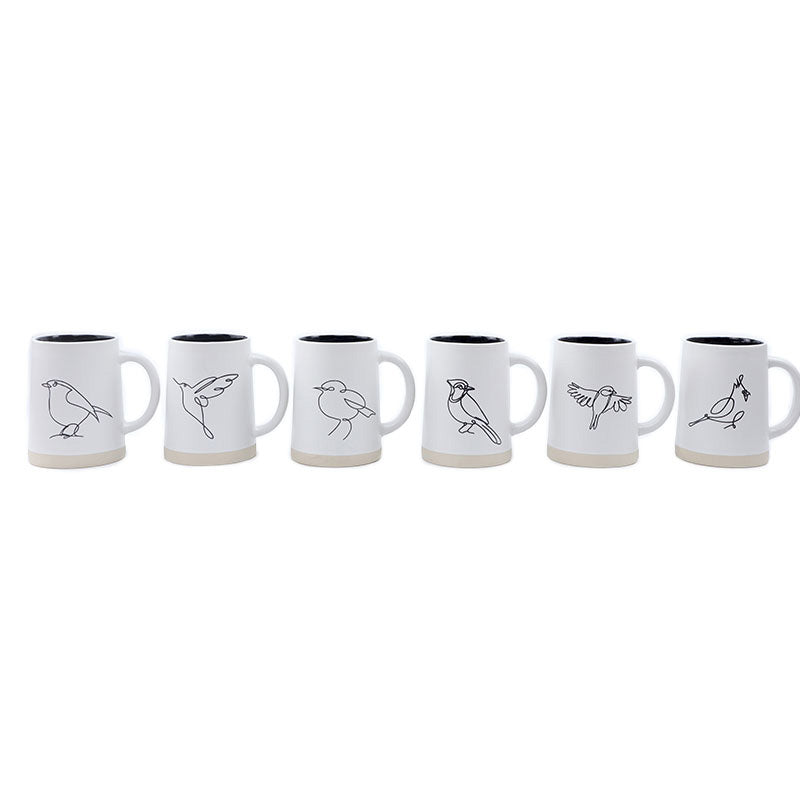 Assorted Bird Sketch 20 oz Mugs