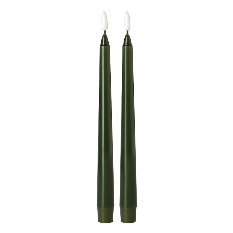 Green Tapered LED Candles
