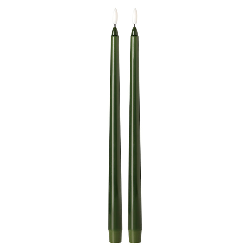 Green Tapered LED Candles