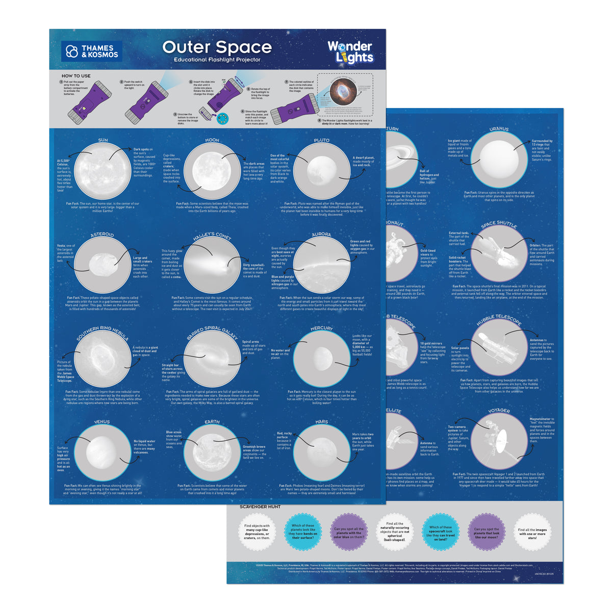 Wonder Lights Educational Flashlight Projector: Outer Space