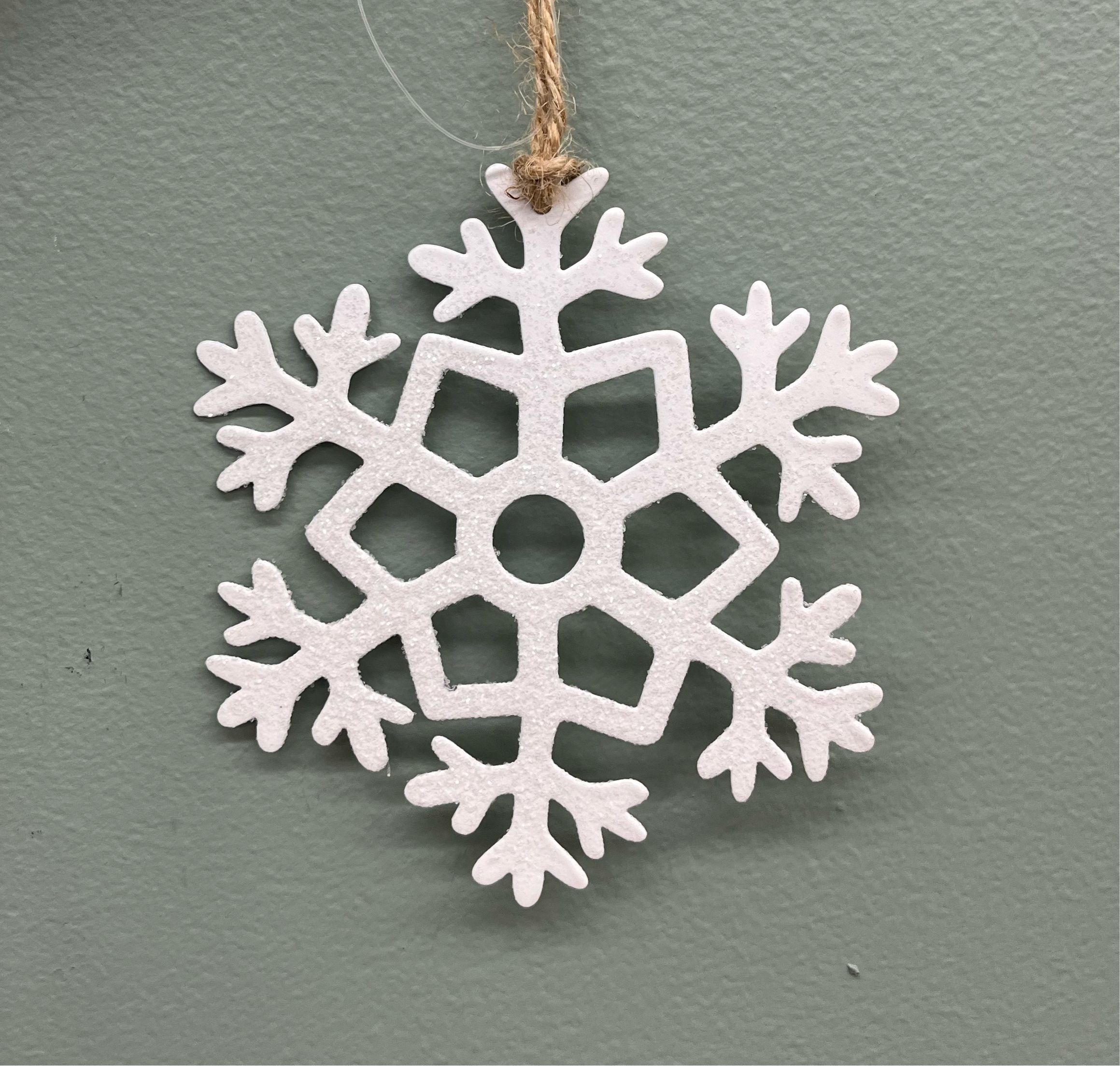 Metal Snowflake with Glitter