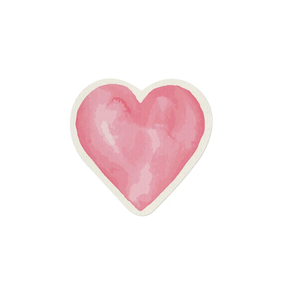 Heart Shaped Sponge Cloth Pink