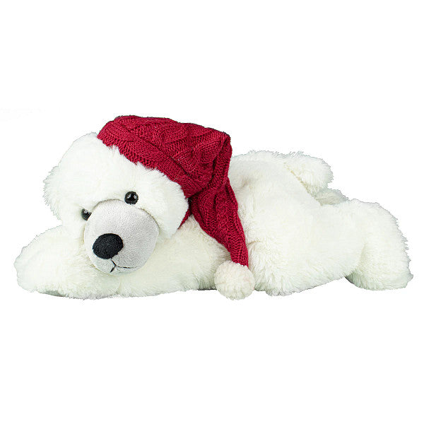 White Teddy Bear with Red Hat