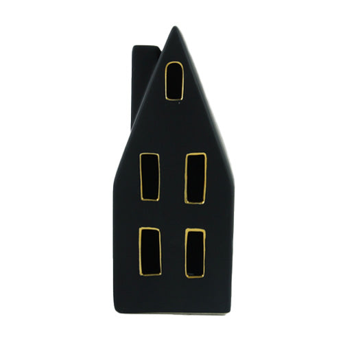 Black and Gold Lighted House