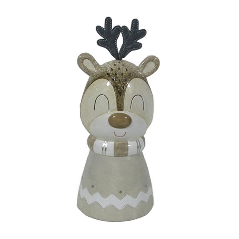 Ceramic Reindeer with Felt Antlers