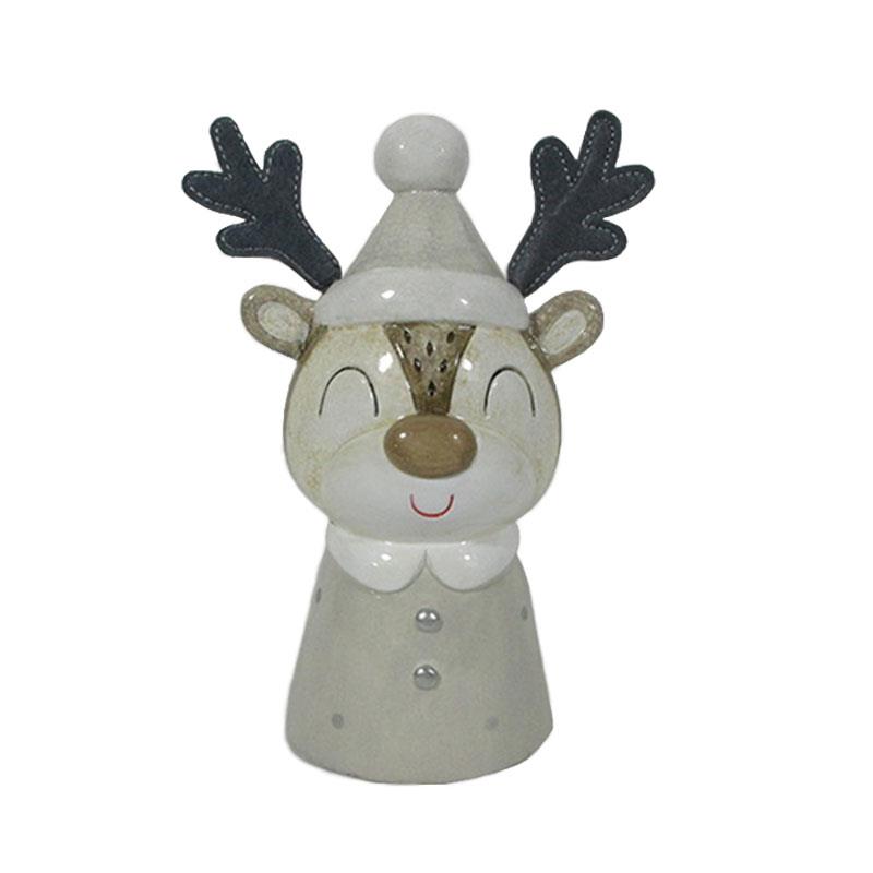 Ceramic Reindeer with Felt Antlers