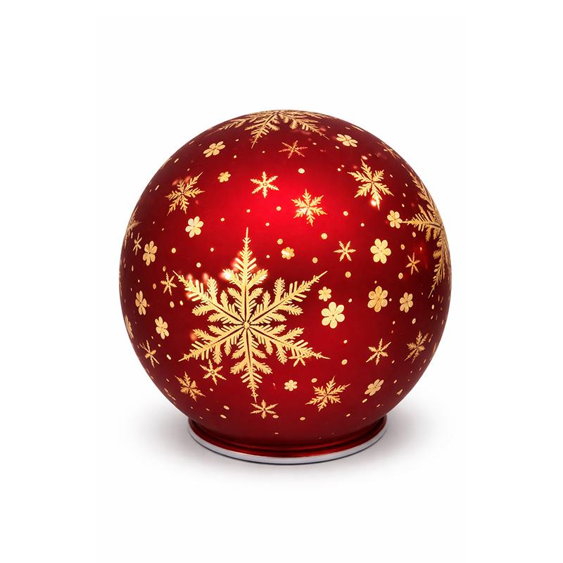 Glass Red Holiday Light Up Orb