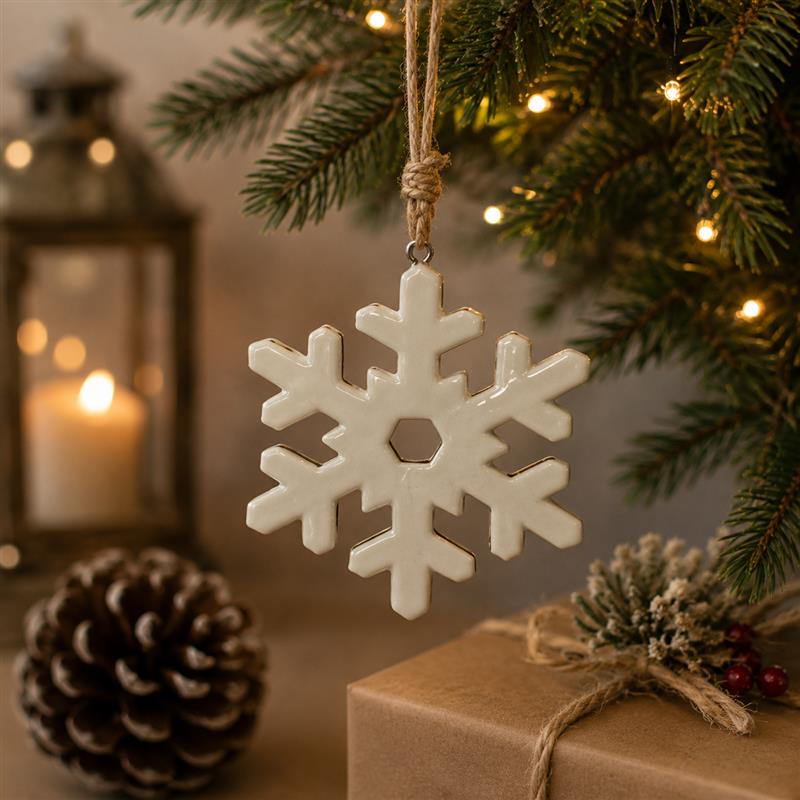 Wooden Hanging Snowflake Ornament