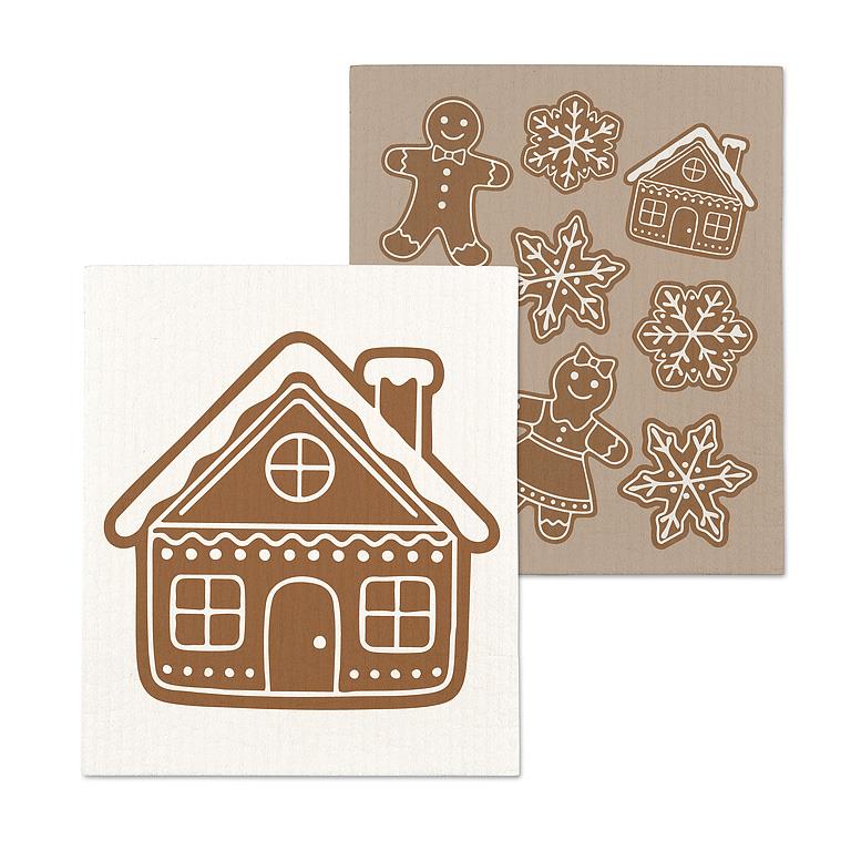Gingerbread Swedish Dish Cloth-set of 2