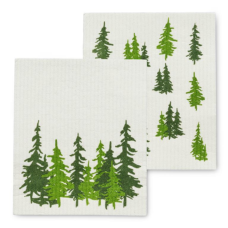 Evergreen Forest Swedish Dish Cloths