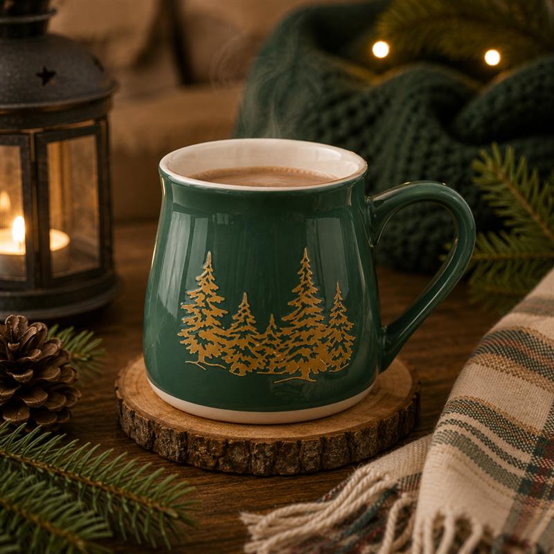 Pine Tree Mug with Wide Base