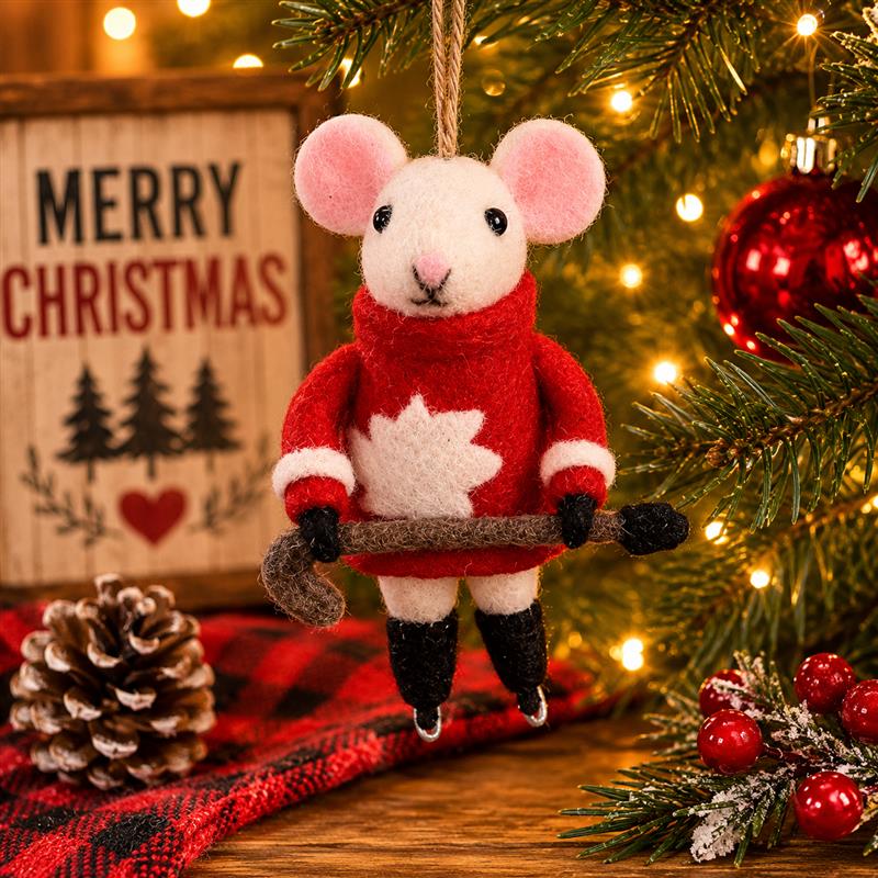 Hockey Player Mouse Ornament