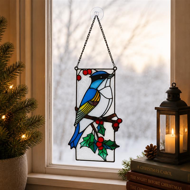 Holiday Stain Glass Window Hangings