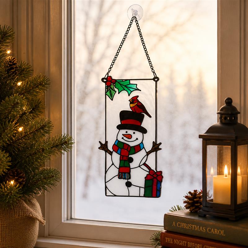 Holiday Stain Glass Window Hangings