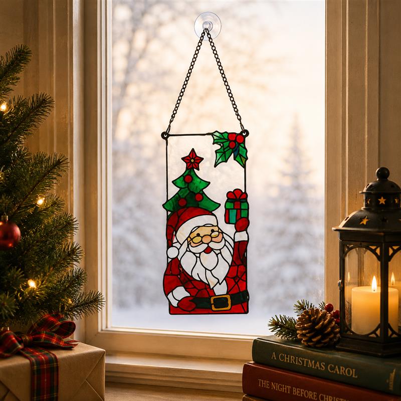 Holiday Stain Glass Window Hangings