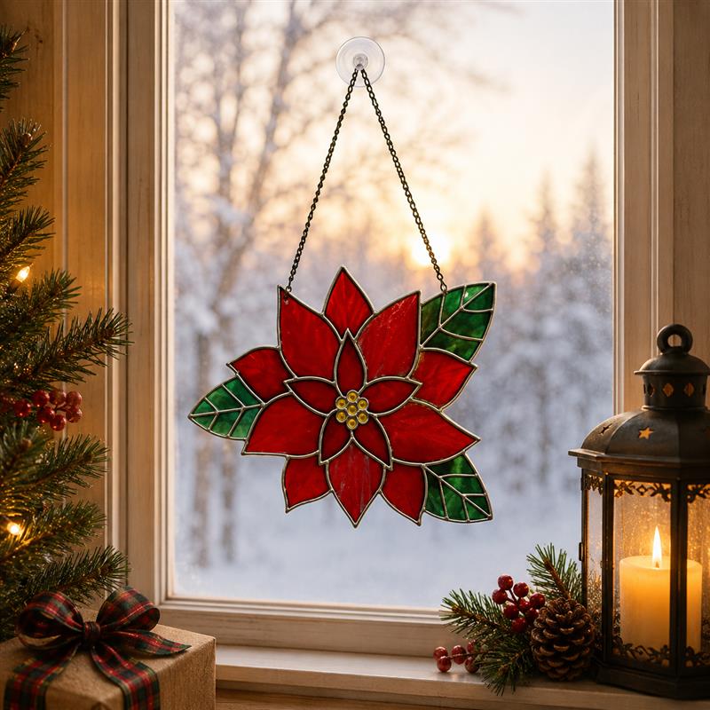 Holiday Stained Glass Window Hangings