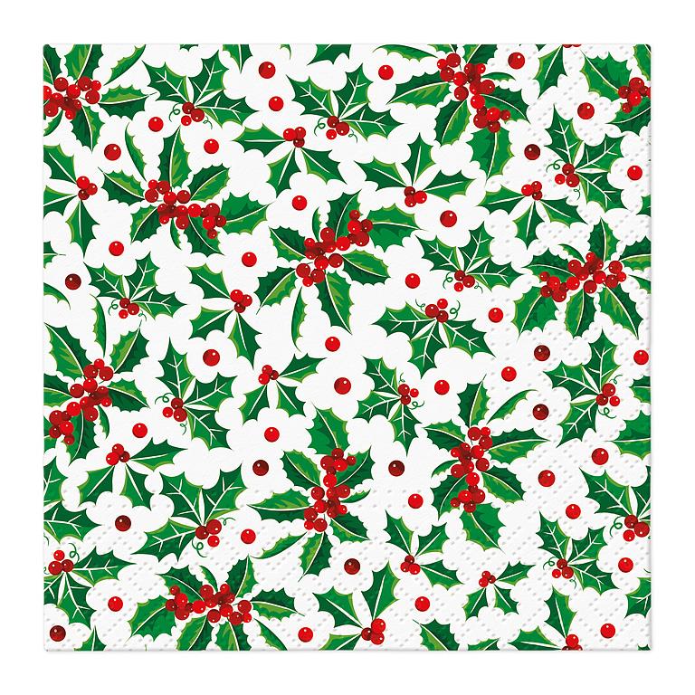 Holly Pattern Paper Napkins
