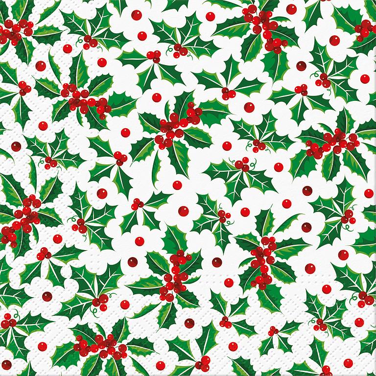 Holly Pattern Paper Napkins