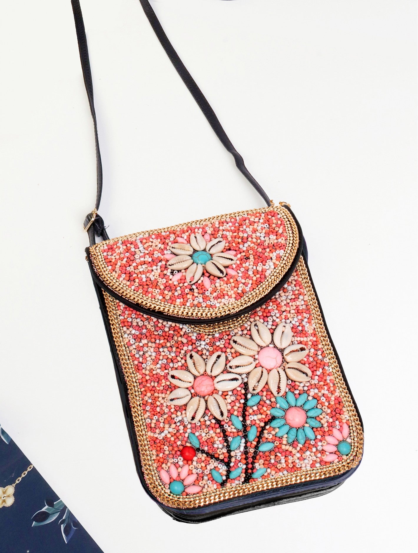 Hand Made Beaded Purse- Flower Garden