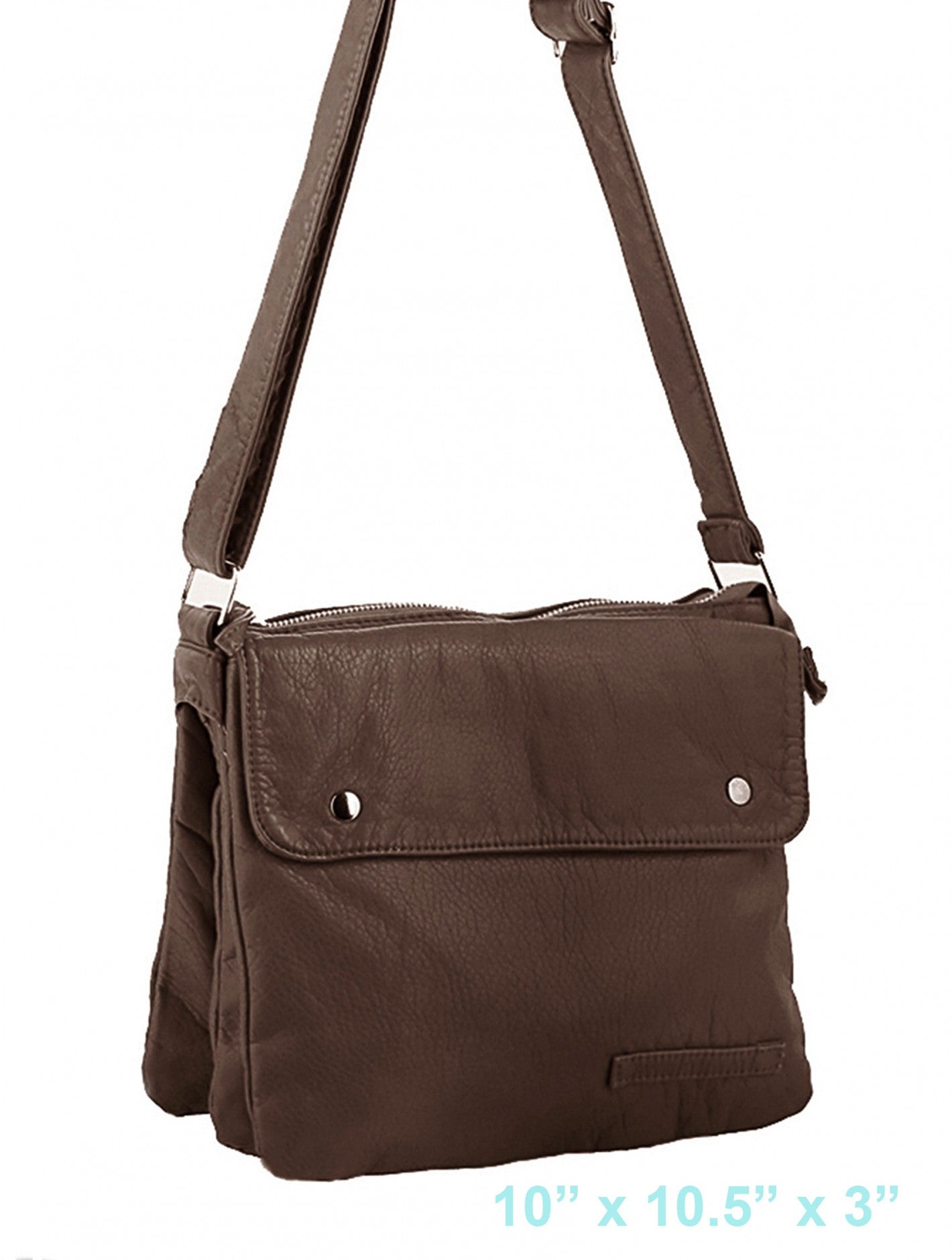 Solid Colour Faux Leather Satchel