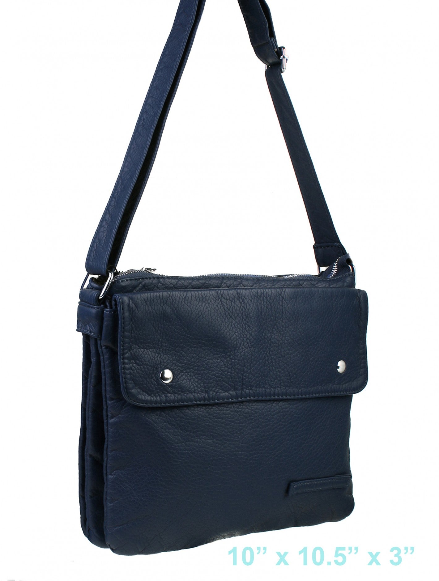 Solid Colour Faux Leather Satchel