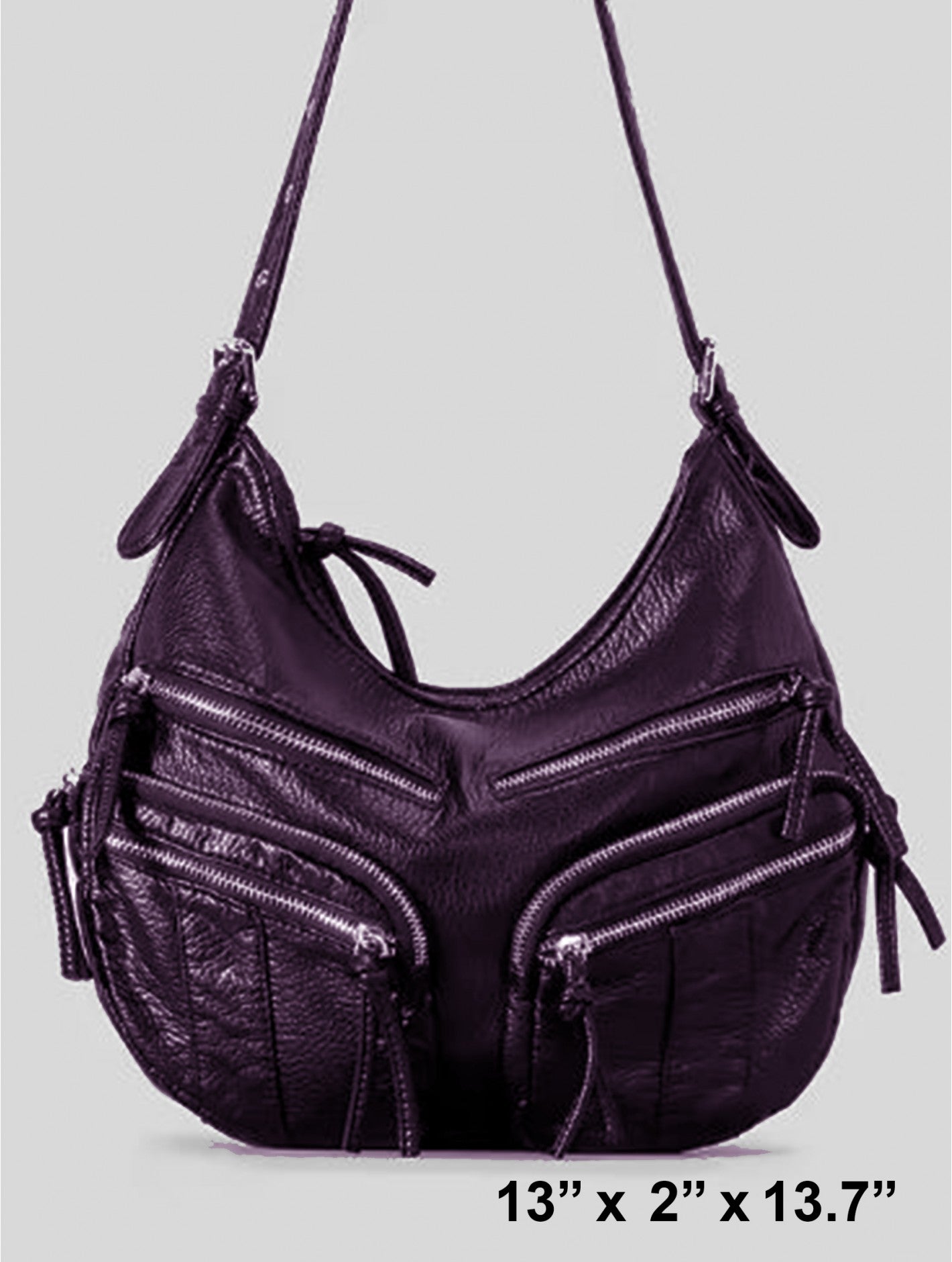 Faux Leather Semi-Circle Satchel