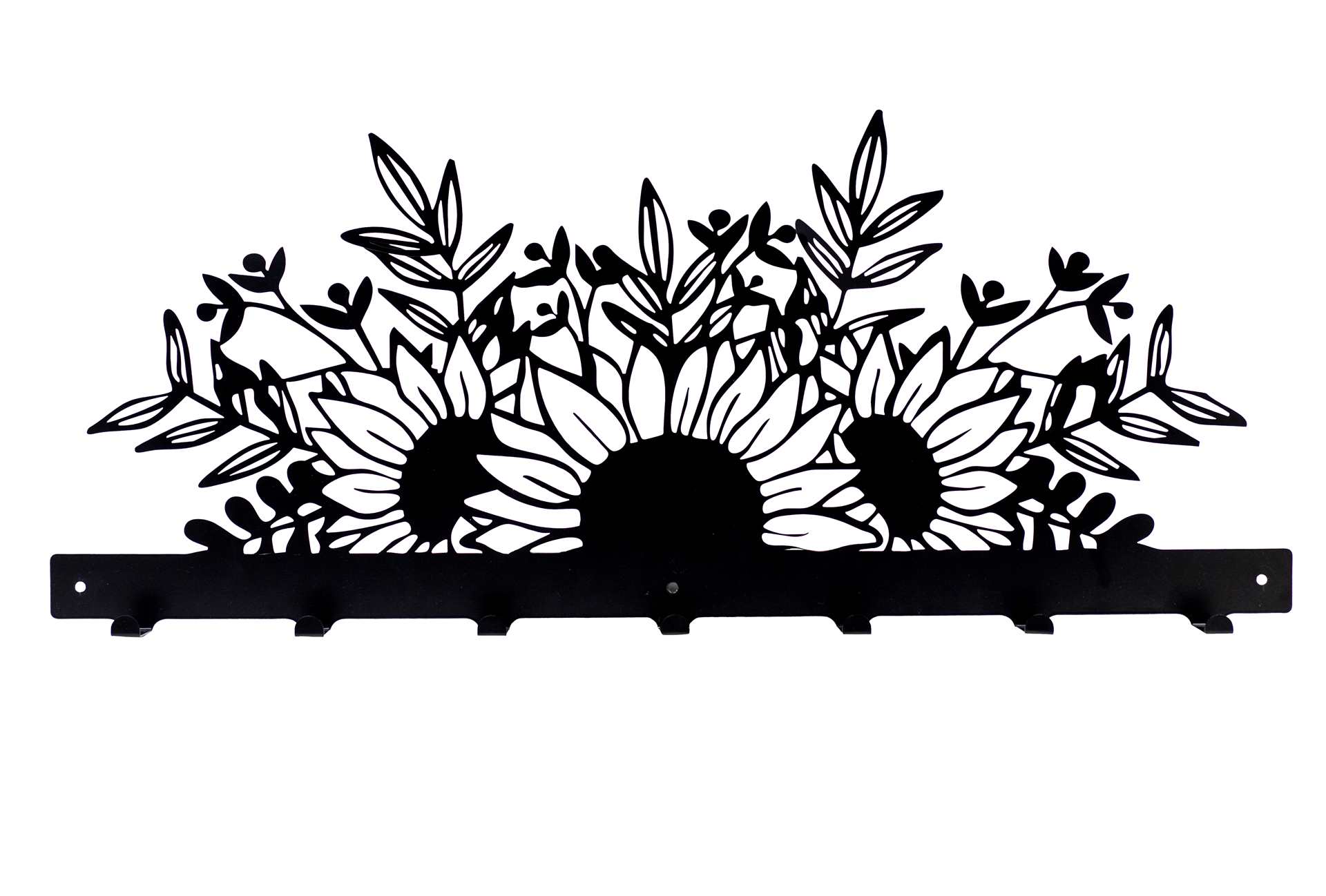 Black Sunflower Wall Hook