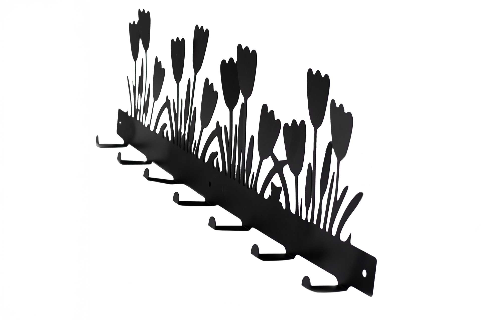 Black Metal Tulips Wall Hook